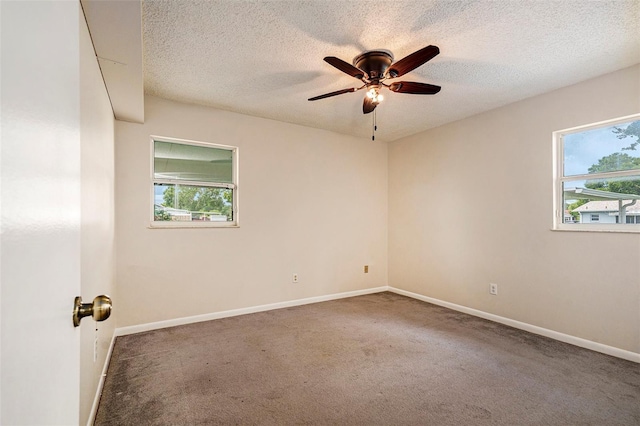 6131 17th St, Zephyrhills, FL 33542 - carpeted spare room featuring ceiling fan and a textured ceiling