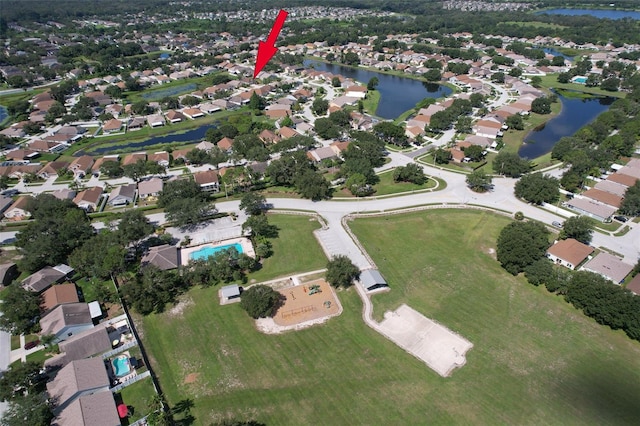 10505 Goldwater Ln, Riverview, FL 33578 - aerial overview of property's location with a nearby body of water and nearby suburban area