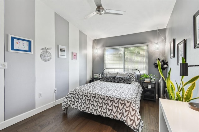 549 Walden Ct, Dunedin, FL 34698 - bedroom with dark wood-type flooring and ceiling fan