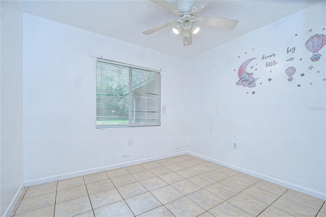 37740 Waverly Ave, Zephyrhills, FL 33542 - spare room with a ceiling fan and light tile patterned flooring