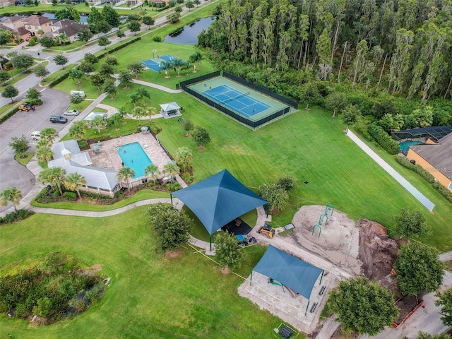 19502 Sea Myrtle Way, Tampa, FL 33647 - aerial view of a pool and a large body of water