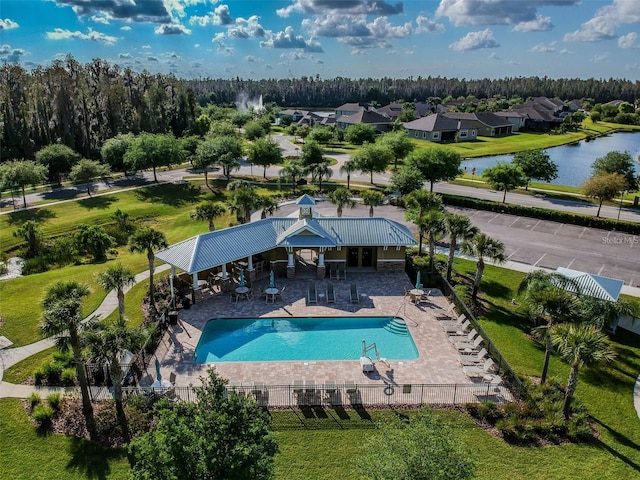 19502 Sea Myrtle Way, Tampa, FL 33647 - view of pool with a patio and a water view