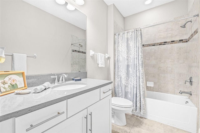 9237 Fox Sparrow Rd, Tampa, FL 33626 - full bath with vanity, shower / bath combination with curtain, and tile patterned flooring