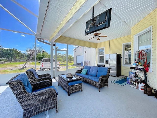 3108 Tom Matthews Rd, Lakeland, FL 33810 - view of patio / terrace with an outdoor hangout area and ceiling fan