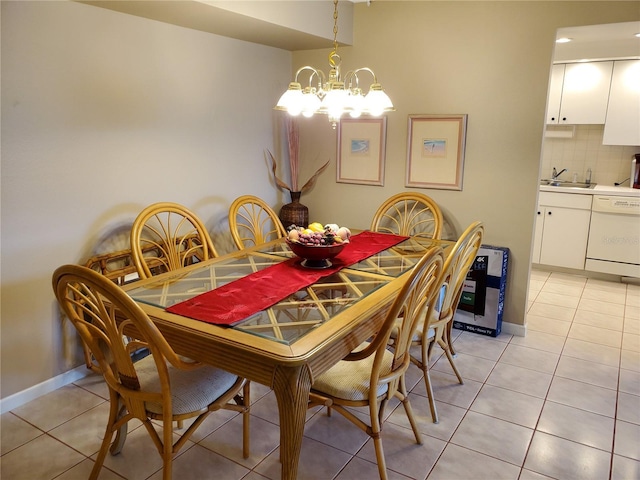 632 Edgewater Dr Unit 633, Dunedin, FL 34698 - dining area with light tile patterned floors and a chandelier