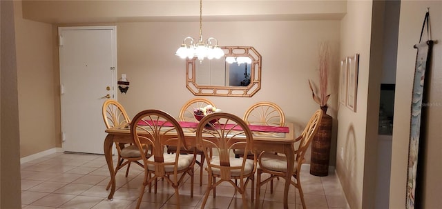 632 Edgewater Dr Unit 633, Dunedin, FL 34698 - dining space with light tile patterned flooring and a chandelier
