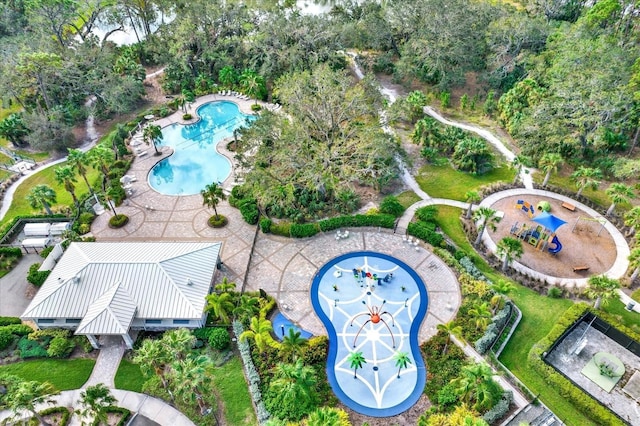 10827 High Noon Trl, Parrish, FL 34219 - aerial view of property and surrounding area with a pool area