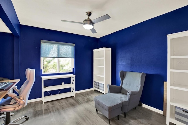 250 Cypress Ln, Oldsmar, FL 34677 - office space featuring ceiling fan and wood finished floors