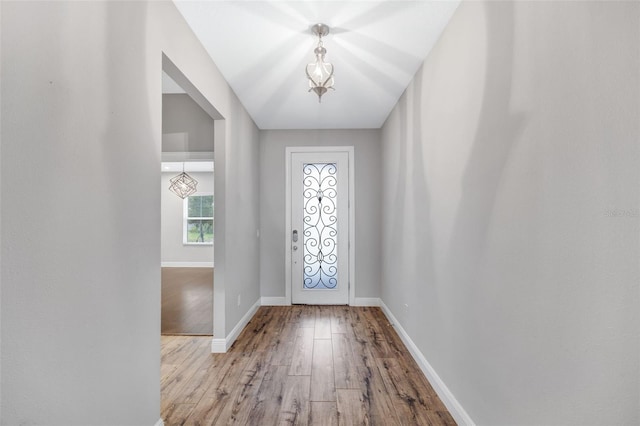 5434 Silver Sun Dr, Apollo Beach, FL 33572 - foyer with hardwood / wood-style floors and baseboards