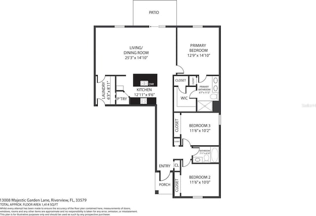 13008 Majestic Garden Ln, Riverview, FL 33579 - view of room layout