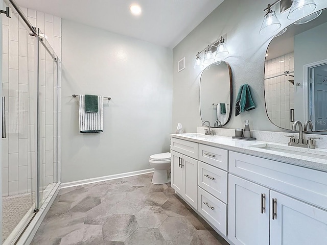 2300 Butterfly Palm Way Unit 204, Kissimmee, FL 34747 - full bath with a shower stall, double vanity, and stone finish flooring