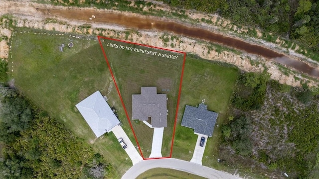 437 Mercedes Ct, Lehigh Acres, FL 33972 - aerial view of property and surrounding area featuring property parcel outlined