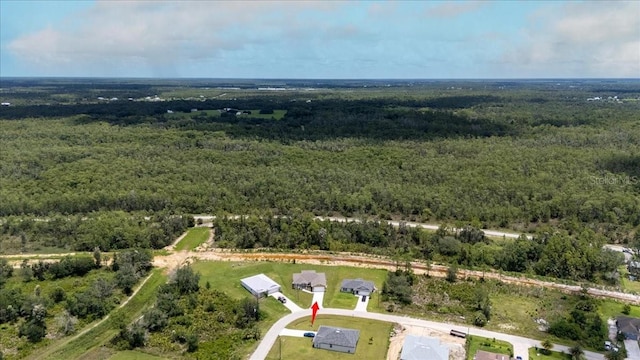 437 Mercedes Ct, Lehigh Acres, FL 33972 - aerial overview of property's location featuring a heavily wooded area