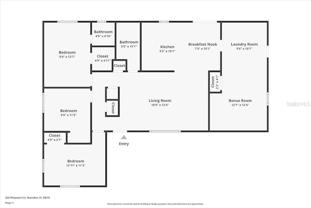 320 Pheasant Cir, Brandon, FL 33510 - view of home floor plan