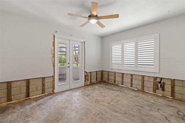 163 Barbados Ave, Tampa, FL 33606 - empty room with french doors and ceiling fan