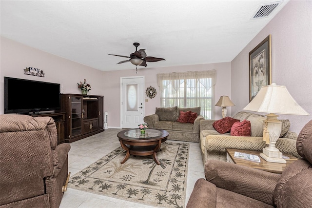 11596 SW Lemon Ave, Arcadia, FL 34269 - tiled living area with a ceiling fan