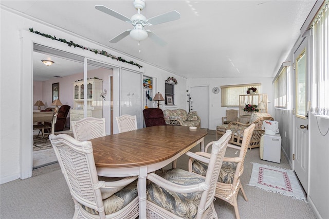 11596 SW Lemon Ave, Arcadia, FL 34269 - dining area with a ceiling fan and light colored carpet