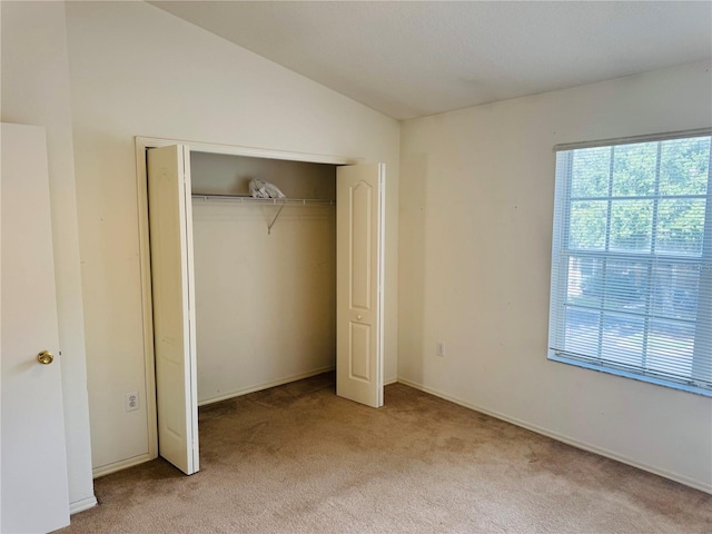 1212 Kennewick Ct, Wesley Chapel, FL 33543 - unfurnished bedroom with carpet flooring, vaulted ceiling, and a closet