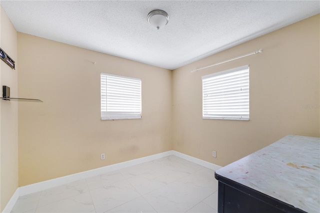 217 Bryan Rd, Brandon, FL 33511 - unfurnished bedroom with light marble finish floors, multiple windows, and a textured ceiling