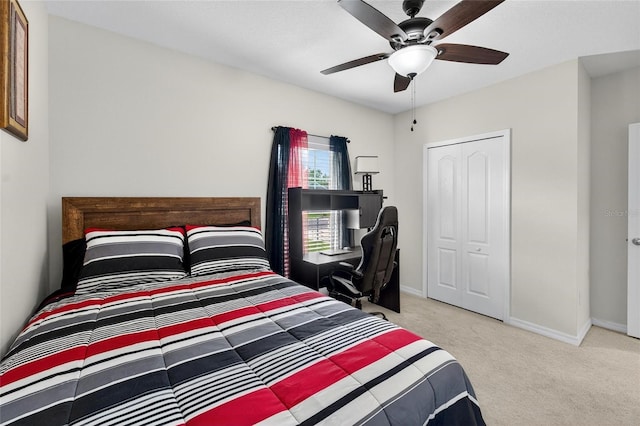 10409 Candleberry Woods Ln, Gibsonton, FL 33534 - carpeted bedroom with a closet and ceiling fan