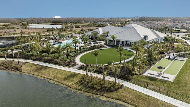 4704 Isonzo Way, Wesley Chapel, FL 33543 - bird's eye view of a nearby body of water and a pool area