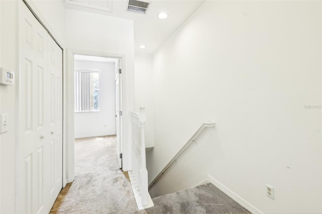 1713 Retreat Cir, Clermont, FL 34714 - stairway featuring carpet flooring and recessed lighting