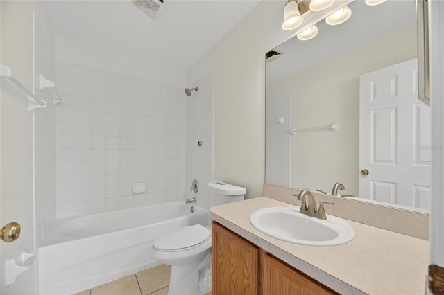10737 Keys Gate Dr, Riverview, FL 33579 - bathroom with vanity, washtub / shower combination, and tile patterned flooring