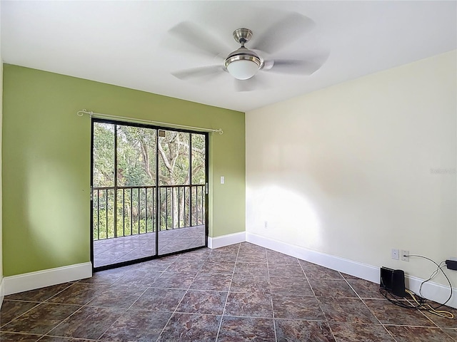 11718 Raintree Village Blvd Unit C, Temple Terrace, FL 33617 - empty room featuring a ceiling fan and stone finish flooring