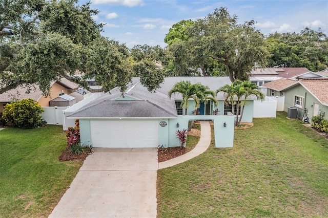 13521 Del Prado Dr S, Largo, FL 33774 - view of front of house featuring a garage, driveway, stucco siding, and roof with shingles