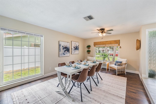 13521 Del Prado Dr S, Largo, FL 33774 - dining space with wood finished floors and ceiling fan