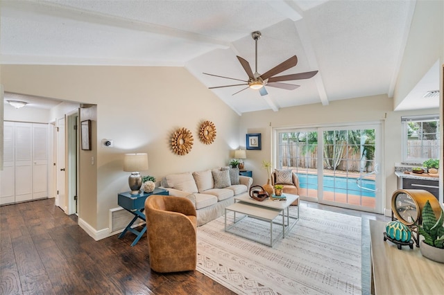 13521 Del Prado Dr S, Largo, FL 33774 - living area with hardwood / wood-style floors and a ceiling fan