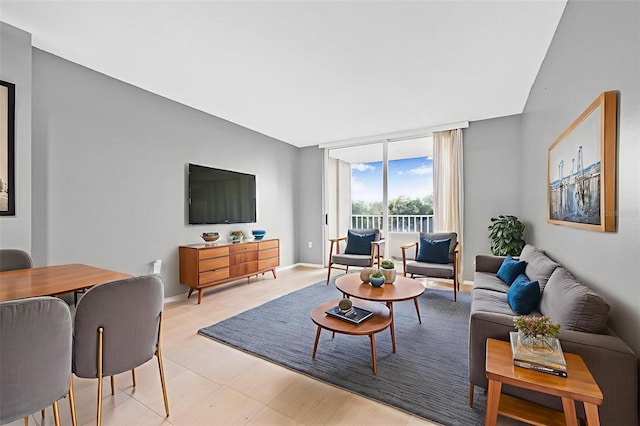 2333 Feather Sound Dr Unit B208, Clearwater, FL 33762 - living area with baseboards and floor to ceiling windows