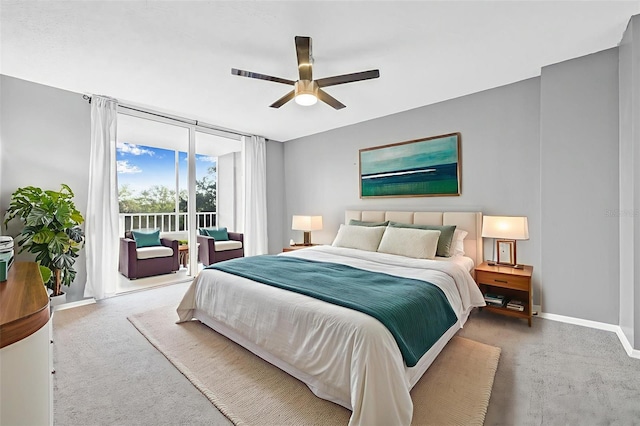 2333 Feather Sound Dr Unit B208, Clearwater, FL 33762 - carpeted bedroom featuring access to exterior and ceiling fan