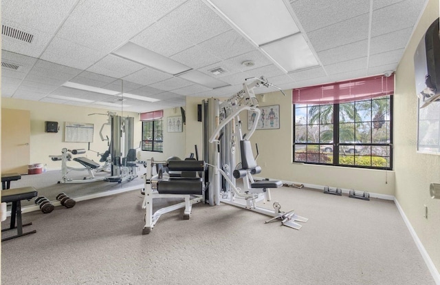 2333 Feather Sound Dr Unit B208, Clearwater, FL 33762 - workout area featuring healthy amount of natural light and a drop ceiling