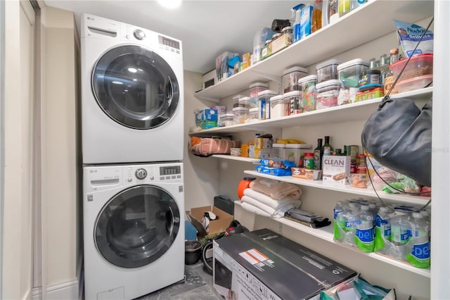 4141 Bayshore Blvd Unit 304, Tampa, FL 33611 - laundry area featuring stacked washing machine and dryer