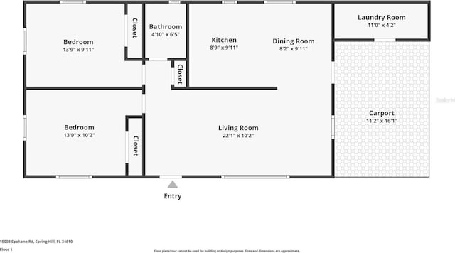 15008 Spokane Rd, Spring Hill, FL 34610 - view of home floor plan