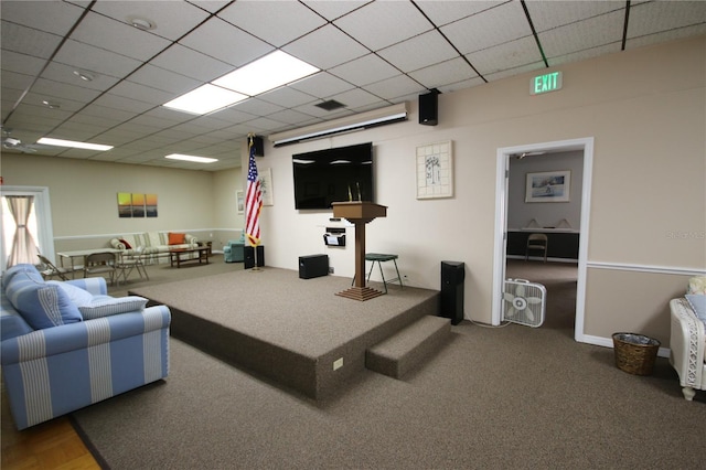 1235 S Highland Ave Unit 5-209, Clearwater, FL 33756 - living area with a paneled ceiling and carpet