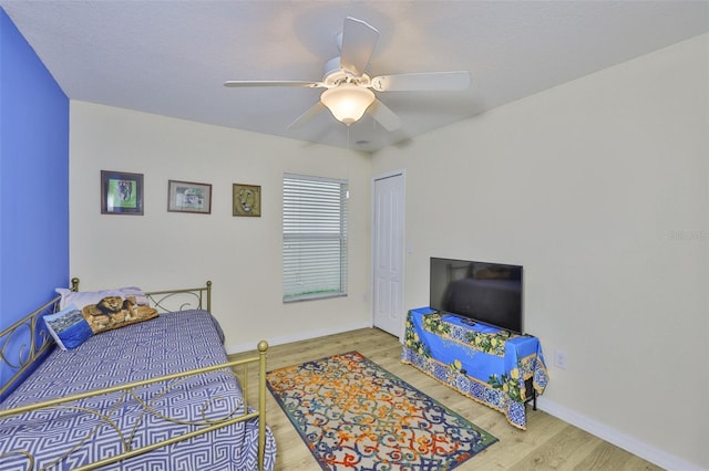 15403 Fire Rock Pl, Ruskin, FL 33573 - bedroom with wood finished floors, a closet, and ceiling fan