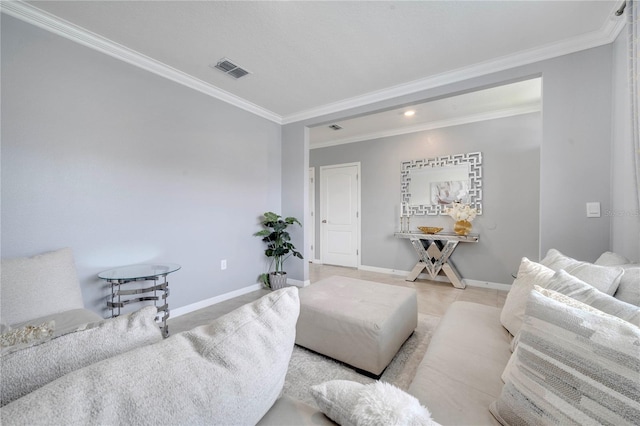 2023 Maple Ridge Dr, Zellwood, FL 32798 - living room with ornamental molding and baseboards