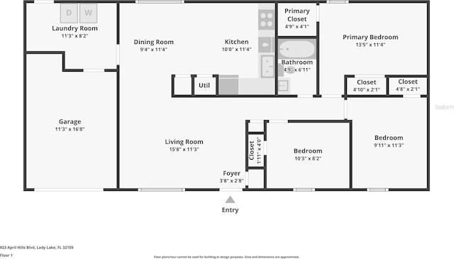 923 April Hills Blvd, Lady Lake, FL 32159 - view of property floor plan