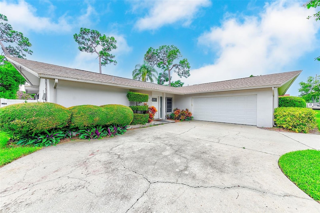 1613 Arbor Dr, Clearwater, FL 33756 - single story home with stucco siding, driveway, and a garage