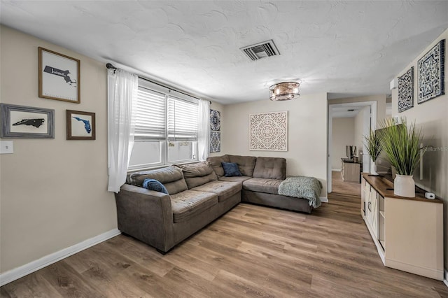 6053 11th Ave, New Port Richey, FL 34653 - living room featuring baseboards and light wood-style floors