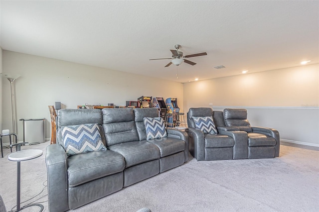 4954 Wild Senna Blvd, Tampa, FL 33619 - carpeted cinema with a ceiling fan and recessed lighting