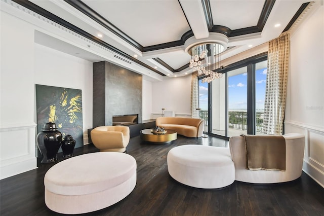 450 Knights Run Ave Unit 2004, Tampa, FL 33602 - common area with a decorative wall, ornamental molding, a wainscoted wall, and recessed lighting