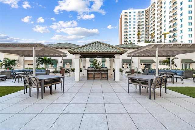 450 Knights Run Ave Unit 2004, Tampa, FL 33602 - view of patio with an outdoor living space, a pergola, a gazebo, and outdoor dining space