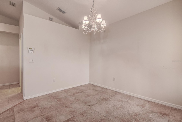 29417 Caddyshack Ln, San Antonio, FL 33576 - unfurnished room with a chandelier and lofted ceiling