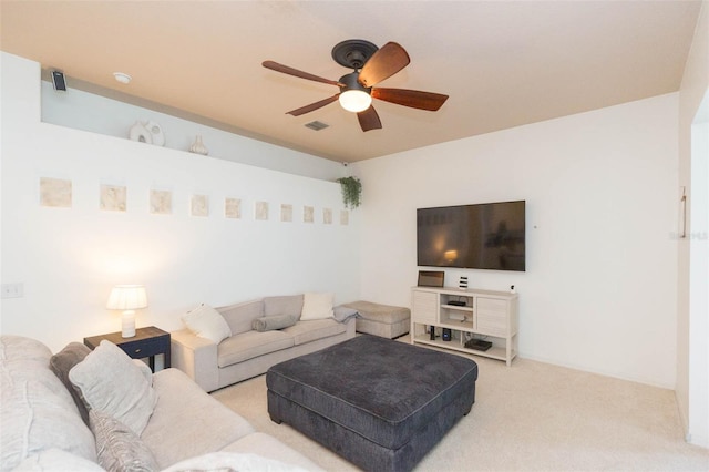 228 Taylor Bay Ln, Brandon, FL 33510 - carpeted living area featuring a ceiling fan
