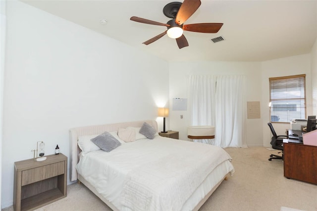 228 Taylor Bay Ln, Brandon, FL 33510 - bedroom with carpet floors, an office area, and a ceiling fan
