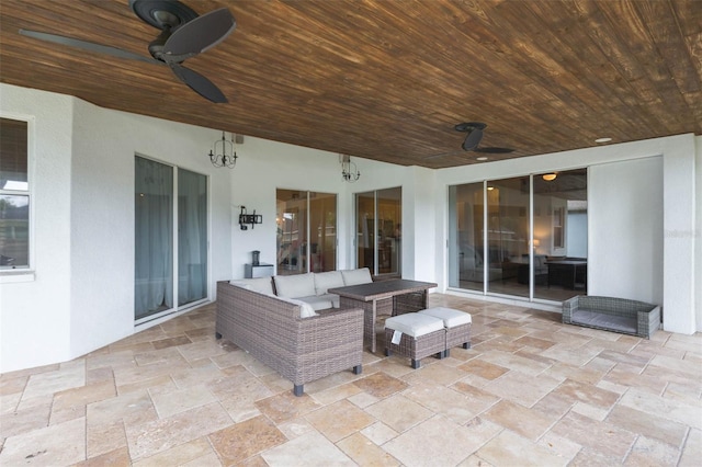228 Taylor Bay Ln, Brandon, FL 33510 - view of patio featuring a ceiling fan and outdoor lounge area