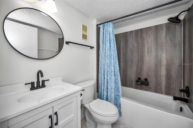 970 Virginia St Unit 109, Dunedin, FL 34698 - bathroom with a textured ceiling, shower / bathtub combination with curtain, and vanity